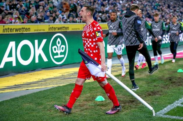 Bilder des Jahres 2025, Sport 03 März Sport Themen der Woche KW10 Sport Bilder des Tages 07.03.2025, Fußball, Borussia Mönchengladbach - 1.FSV Mainz 05, 1. Fußball Bundesliga, Borussia-Park, Saison 2024 2025: Torjubel nach dem 2:0 durch Torschütze Dominik Kohr (Mainz05 31) DFB regulations prohibit any use of photographs as image sequences and or quasi-video. Nordrhein-Westfalen Deutschland