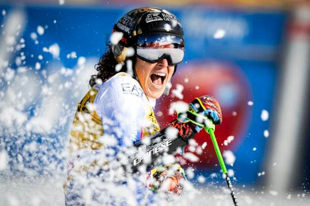 Bilder des Jahres 2025, Sport 03 März Sport Themen der Woche KW10 Sport Bilder des Tages ARE, SVERIGE 20250308 Italy s Federica Brignone crosses the finish line to win the women s giant slalom event during the FIS Alpine Skiing World Cup in Are, Sweden, on March 8, 2025. ARE SVERIGE x10050x