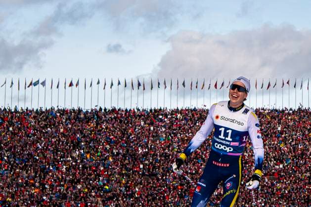 Bilder des Jahres 2025, Sport 03 März Sport Themen der Woche KW10 Sport Bilder des Tages 250308 William Poromaa of Sweden celebrates after the men s free technique 50 km mass start during day 11 of the 2025 FIS Nordic Ski World Championships on March 8, 2025 in Trondheim. Photo: Maxim ThorÃ BILDBYRAN kod MT MT0782 skidor cross-country skiing langrenn skid-vm 2025 2025 fis nordic ski world championships 11 bbeng herr dag 11 masstart jubel sverige topx Copyright: MAXIMxTHORE BB250308MT173