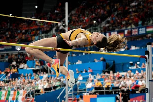 Christina HONSEL (TV Wattenscheid 01, Hochsprung Frauen, High Jump Women), NED, Leichtathletik, Athletics, European Athletics Indoor Championships 2025, Leichtathletik Hallen-Europameisterschaften Apeldoorn 2025, 09.03.2025, NED, Leichtathletik, Athletics, European Athletics Indoor Championships 2025, Leichtathletik Hallen-Europameisterschaften Apeldoorn 2025, 09.03.2025 Apeldoorn Copyright: xStefanxMayerx EP_SMR