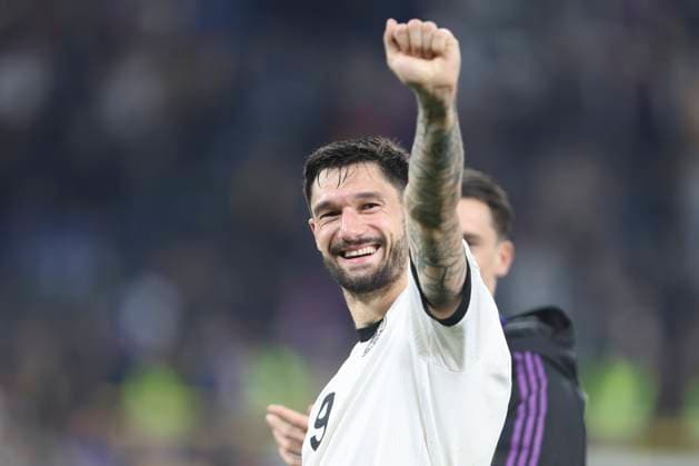 Bilder des Jahres 2025, Sport 03 März Sport Themen der Woche KW12 SPORT Bilder des Tages Tim Kleindienst (Deutschland) smiles, happy during the UEFA Nations League Quarterfinal Leg Two match between Germany and Italy at Football Stadium Dortmund on March 23, 2025 in Dortmund, Germany. (Photo by Oliver Kaelke DeFodi Images)