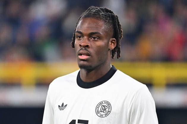Yann BISSECK (GER), Aktion,Einzelbild,angeschnittenes Einzelmotiv,Portrait,Portraet. Fussball Nations League Viertelfinale Deutschland (GER) - Italien (ITA) 3-3 am 23.03.2025, Signal Iduna Park