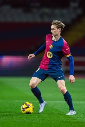 Spanish LaLiga EA Sports: FC Barcelona, Barca v CA Osasuna in Barcelona, Spain. Barcelona, Spain, 27, March, 2025. Spanish LaLiga EA Sports: FC Barcelona v CA Osasuna. (21) Frenkie de Jong. Barcelona Olympic Stadium Lluis Companys Barcelona Spain