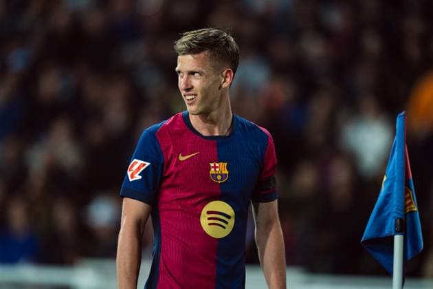 Spanish LaLiga EA Sports: FC Barcelona, Barca v CA Osasuna in Barcelona, Spain. Barcelona, Spain, 27, March, 2025. Spanish LaLiga EA Sports: FC Barcelona v CA Osasuna. (20) Dani Olmo. Barcelona Olympic Stadium Lluis Companys Barcelona Spain