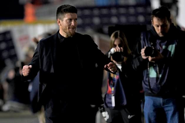 Royale Union Saint-Gilloise v RSC Anderlecht - Jupiler Pro League Champions Play-Off BRUSSELS, BELGIUM - APRIL 12 : Pocognoli Sebastien head coach of Royale Union Saint-Gilloise celebrates the win after the Jupiler Pro League Champions Play-Off match between Royale Union Saint-Gilloise and RSC Anderlecht on April 12, 2025 in Brussels, Belgium, 12 04 2025 Brussels Belgium  Copyright: xSesx