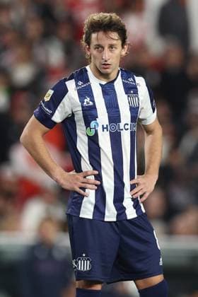 Talleres midfielder Matias Galarza Fonda looks on during the 2025 Apertura Tournament of the Argentine Professional Football League match against River Plate, at El Monumental stadium in Buenos Aires, on April 13, 2025. BUENOS AIRES ARGENTINA Copyright: xALEJANDROxPAGNIx