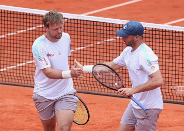 Kevin Krawietz, Tim Puetz (Kappe), Herren Doppel, Men s Doubles Tennis - BMW Open 2025 - ATP, Tennis Herren 500 - MTTC Iphitos - Munich - - Germany - 16 April 2025. Copyright: xJuergenxHasenkopfx