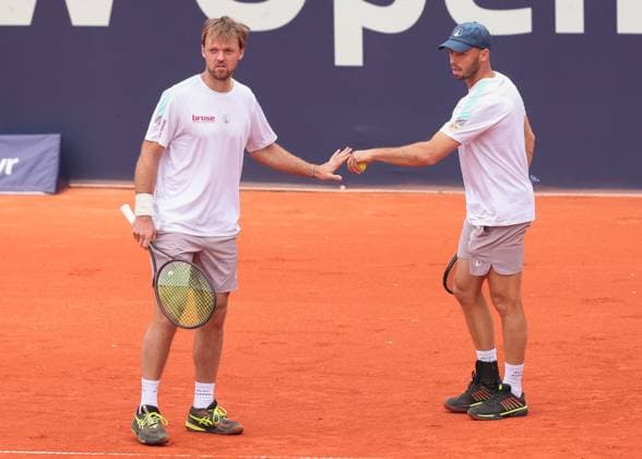 Kevin Krawietz, Tim Puetz (Kappe), Herren Doppel, Men s Doubles Tennis - BMW Open 2025 - ATP, Tennis Herren 500 - MTTC Iphitos - Munich - - Germany - 16 April 2025. Copyright: xJuergenxHasenkopfx