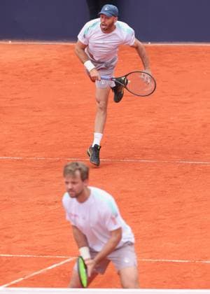 Kevin Krawietz, Tim Puetz (Kappe), Herren Doppel, Men s Doubles Tennis - BMW Open 2025 - ATP, Tennis Herren 500 - MTTC Iphitos - Munich - - Germany - 16 April 2025. Copyright: xJuergenxHasenkopfx