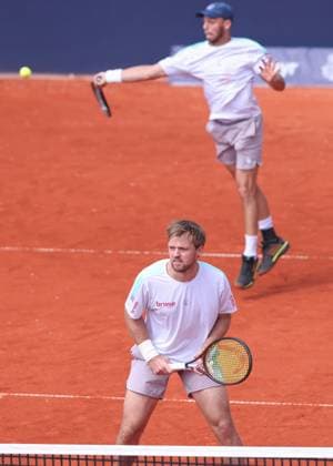 Kevin Krawietz, Tim Puetz (Kappe), Herren Doppel, Men s Doubles Tennis - BMW Open 2025 - ATP, Tennis Herren 500 - MTTC Iphitos - Munich - - Germany - 17 April 2025. Copyright: xJuergenxHasenkopfx