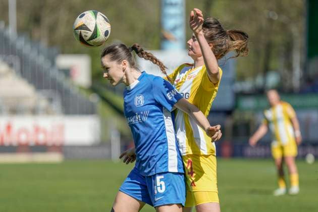 19.04.2025, Hänsch-Arena, Meppen, GER, 2. Frauen-Bundesliga: SV Meppen - 1. FC Union Berlin, Sonja Lux (SV Meppen 15) DFL REGULATIONS PROHIBIT ANY USE OF PHOTOGRAPHS AS IMAGE SEQUENCES AND OR QUASI-VIDEO. Meppen Niedersachsen Germany Hänsch-Arena