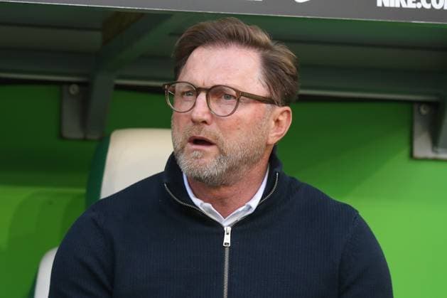 26.04.2025, xgox, Fussball 1.Bundesliga, VfL Wolfsburg - SC Freiburg emspor, v.l. Ralph Hasenhuettl (Hasenhüttl, Wolfsburg, Trainer) (DFL DFB REGULATIONS PROHIBIT ANY USE OF PHOTOGRAPHS as IMAGE SEQUENCES and or QUASI-VIDEO) Wolfsburg