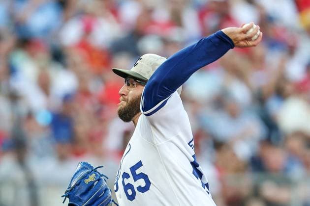 May 17, 2025: Kansas City Royals starting pitcher Noah Cameron (65) pitches against the St. Louis Cardinals during the first inning at Kauffman Stadium in Kansas City, MO. CSM Kansas City United States of America - ZUMAc04_ 20250517_zma_c04_268 Copyright: xDavidxSmithx