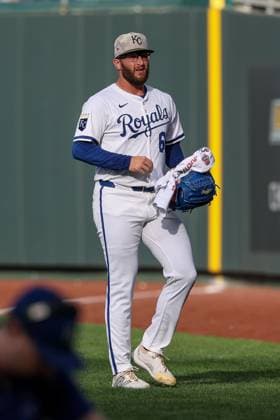 May 17, 2025: Kansas City Royals starting pitcher Noah Cameron (65) walks towards the dugout after warming up before a game against the St. Louis Cardinals at Kauffman Stadium in Kansas City, MO. CSM Kansas City United States of America - ZUMAc04_ 20250517_zma_c04_410 Copyright: xDavidxSmithx
