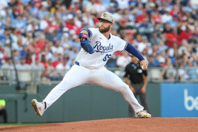 May 17, 2025: Kansas City Royals starting pitcher Noah Cameron (65) pitches against the St. Louis Cardinals at Kauffman Stadium in Kansas City, MO. CSM Kansas City United States of America - ZUMAc04_ 20250517_zma_c04_421 Copyright: xDavidxSmithx