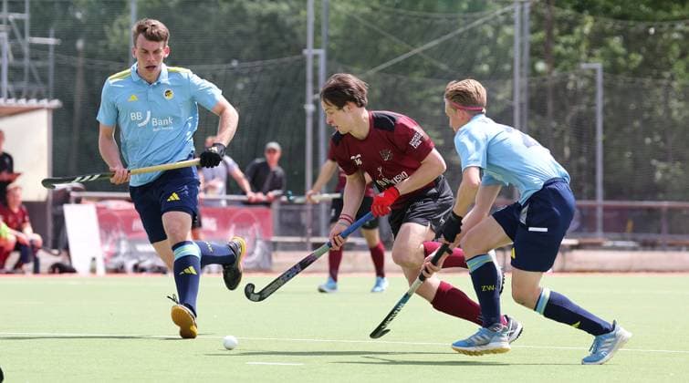 BAU 10.05.2025, Deutschland, Ludwigsburg, Hockey 2. Bundesliga, HC Ludwigsburg vs. Zehlendorfer Wespen, mitte Titus Sailer (HCL)