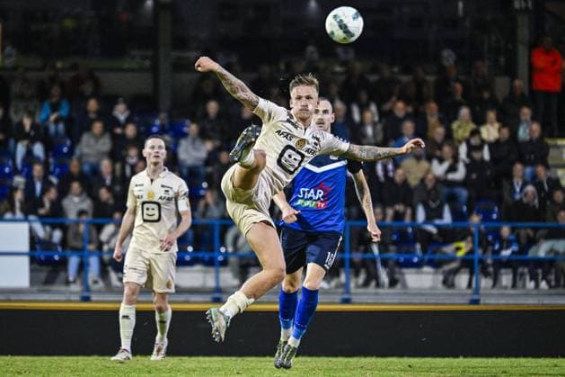 Mechelen s Fredrik Hammar pictured in action during a soccer match between FCV Dender EH and KV Mechelen, Saturday 24 May 2025 in Denderleeuw, on day 10 (out of 10) of the Europe Play-offs of the 2024-2025 Jupiler Pro League first division of the Belgian championship. TOM GOYVAERTS TomxGoyvaerts  x125141375x
