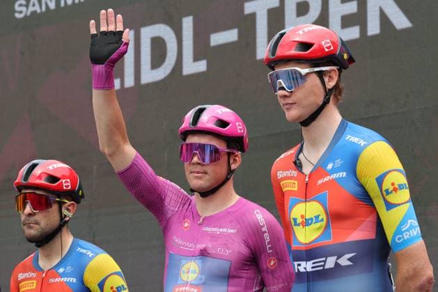 Giro d Italia 2025 UCI Cycling race - Stage 17 Pierre Teyssot MAXPPP ; 17th stage of the 108th Giro d Italia cycling race, 155kms from San Michele all Adige to Bormio in Italy, on May 28, 2025. Mads Pedersen (DEN) Lidl Trek Pierre Teyssot Maxppp San Michele all Adige Trentino Italy  Copyright: xMAXPPPxPierrexTeyssotx TEP62120 TEP62120