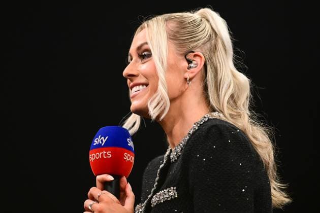 Darts BetMGM Premier League Sky sports darts presenter Emma Paton during the BetMGM Premier League darts at the O2 Arena, London, United Kingdom on 29 May 2025. London O2 Arena London United Kingdom Editorial use only , Copyright: xDennisxGoodwinx PSI-22159-0125