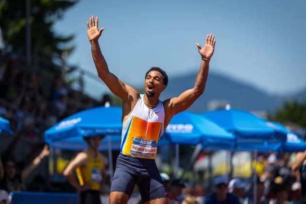 Bilder des Jahres 2025, Sport 05 Mai Sport Bilder des Tages Hypomeeting; Goetzis (AUT), 31.05.2025 Leo NEUGEBAUER (GER) celebrates in the long jump of the mens decathlon at Hypomeeting in Goetzis (AUT), 31.05.2025 Copyright: xBEAUTIFULxSPORTS UlfxSchillerx