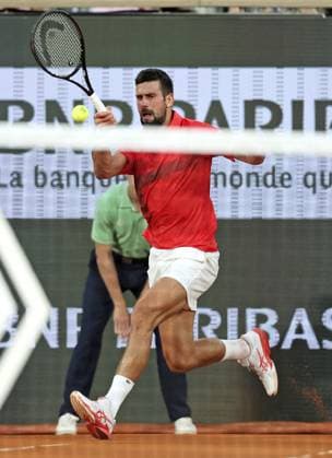 Tennis: French Open Novak Djokovic of Serbia plays against Filip Misolic of Austria in the men s singles third round at the French Open tennis tournament in Paris on May 31, 2025.  A14AA0004617737P
