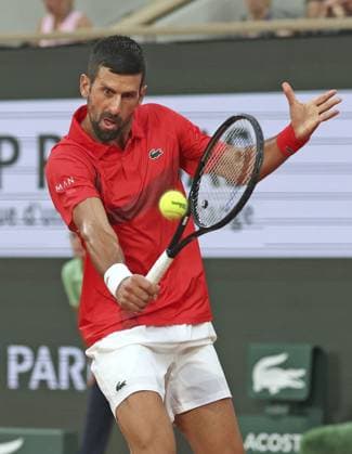 Tennis: French Open Novak Djokovic of Serbia plays against Filip Misolic of Austria in the men s singles third round at the French Open tennis tournament in Paris on May 31, 2025.  A14AA0004617834P