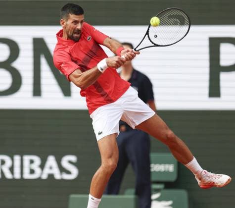 Tennis: French Open Novak Djokovic of Serbia plays against Cameron Norrie of Britain in the men s singles fourth round at the French Open tennis tournament in Paris on June 2, 2025.  A14AA0004620728P