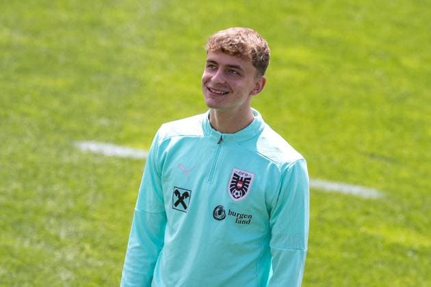 03.06.2025, Seefeld, AUT, FIFA WM 2026 Qualifikation, ÖFB Nationalteam, Training, während einer ÖFB-Trainingseinheit vor dem WM-Qualifikationsspiel gegen Rumänien in der Gruppe H, 3. Runde am 03.Juni.2025 in Seefeld, im Bild Nikolas Konrad Veratschnig Nikolas Konrad Veratschnig during a trainings session of Austrian National Footballteam for the 2026 FIFA World Cup, WM, Weltmeisterschaft, Fussball qualifiers in Seefeld, Austria on 2025 06 03. Expa Seefeld
