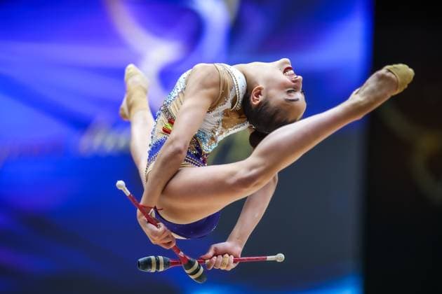 Bilder des Jahres 2025, Sport 06 Juni Bilder des Jahres 2025, Sport 06 Juni Sport Themen der Woche KW23 Sport Bilder des Tages 41st European Rhythmic gymnastics, Rhythmische Sportgymnastik, RSG Championships; 06.06.2025 Daniela Pico (Spain) at All-Around qualifications; 41st European Rhythmic Gymnastics Championships at 06.06.2025 in the Unibet Arena in Tallinn (Estonia). Copyright: xBEAUTIFULxSPORTS U.xFassbenderx