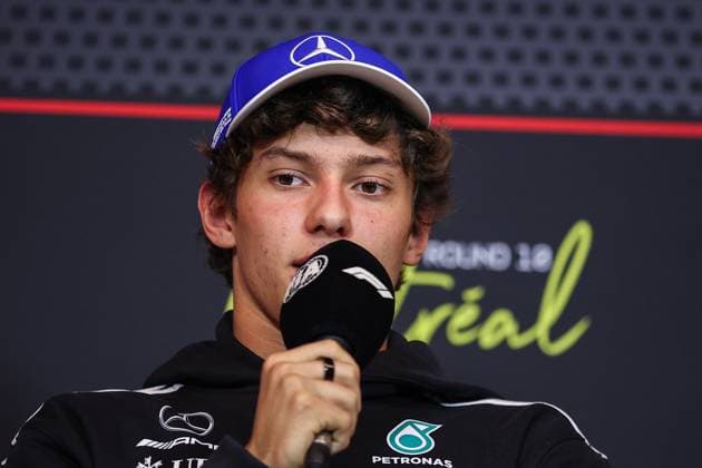 F1 - CANADIAN GRAND PRIX 2025 KIMI ANTONELLI Andrea (ita), Mercedes AMG F1 Team W16, portrait press conference, PK, Pressekonferenz during the Formula 1 Pirelli Grand Prix du Canada 2025, 10th round of the 2025 FIA Formula One World Championship, WM, Weltmeisterschaft from June 14 to 16, 2025 on the Circuit Gilles Villeneuve, in MontrÃ al, Canada - MontrÃ alCanada  Copyright: xEricxAlonsox
