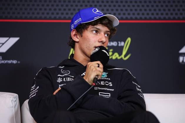 F1 - CANADIAN GRAND PRIX 2025 KIMI ANTONELLI Andrea (ita), Mercedes AMG F1 Team W16, portrait press conference, PK, Pressekonferenz during the Formula 1 Pirelli Grand Prix du Canada 2025, 10th round of the 2025 FIA Formula One World Championship, WM, Weltmeisterschaft from June 14 to 16, 2025 on the Circuit Gilles Villeneuve, in MontrÃ al, Canada - MontrÃ alCanada  Copyright: xEricxAlonsox
