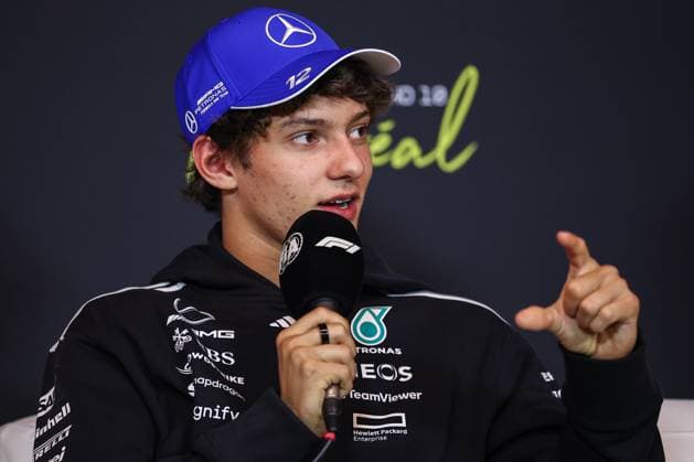 F1 - CANADIAN GRAND PRIX 2025 KIMI ANTONELLI Andrea (ita), Mercedes AMG F1 Team W16, portrait press conference, PK, Pressekonferenz during the Formula 1 Pirelli Grand Prix du Canada 2025, 10th round of the 2025 FIA Formula One World Championship, WM, Weltmeisterschaft from June 14 to 16, 2025 on the Circuit Gilles Villeneuve, in MontrÃ al, Canada - MontrÃ alCanada  Copyright: xEricxAlonsox