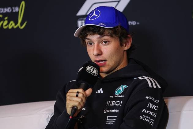 F1 - CANADIAN GRAND PRIX 2025 KIMI ANTONELLI Andrea (ita), Mercedes AMG F1 Team W16, portrait press conference, PK, Pressekonferenz during the Formula 1 Pirelli Grand Prix du Canada 2025, 10th round of the 2025 FIA Formula One World Championship, WM, Weltmeisterschaft from June 14 to 16, 2025 on the Circuit Gilles Villeneuve, in MontrÃ al, Canada - MontrÃ alCanada  Copyright: xEricxAlonsox
