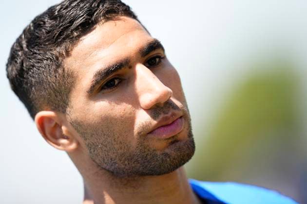 Paris Saint-Germain FC Training Session And press conference, PK, Pressekonferenz - FIFA Club World Cup 2025 Achraf Hakimi right-back of PSG and Morocco during the press conference ahead of their FIFA Club World Cup 2025 group B match between Paris Saint-Germain FC and Club Atletico de Madrid at Rose Bowl Stadium on June 14, 2025 in Pasadena, California. Pasadena California United States  Copyright: xJosexBretonx originalFilename:bretonhernandez-parissai250614_np8Bp