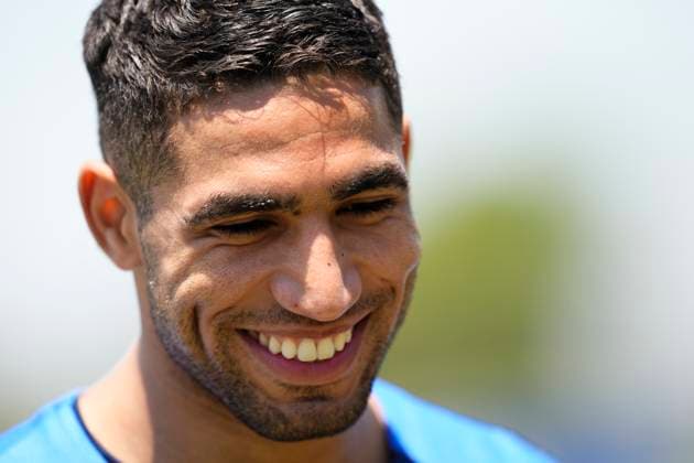 Paris Saint-Germain FC Training Session And press conference, PK, Pressekonferenz - FIFA Club World Cup 2025 Achraf Hakimi right-back of PSG and Morocco during the press conference ahead of their FIFA Club World Cup 2025 group B match between Paris Saint-Germain FC and Club Atletico de Madrid at Rose Bowl Stadium on June 14, 2025 in Pasadena, California. Pasadena California United States  Copyright: xJosexBretonx originalFilename:bretonhernandez-parissai250614_npmSh