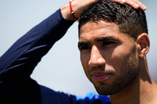 Paris Saint-Germain FC Training Session And press conference, PK, Pressekonferenz - FIFA Club World Cup 2025 Achraf Hakimi right-back of PSG and Morocco during the press conference ahead of their FIFA Club World Cup 2025 group B match between Paris Saint-Germain FC and Club Atletico de Madrid at Rose Bowl Stadium on June 14, 2025 in Pasadena, California. Pasadena California United States  Copyright: xJosexBretonx originalFilename:bretonhernandez-parissai250614_np2om