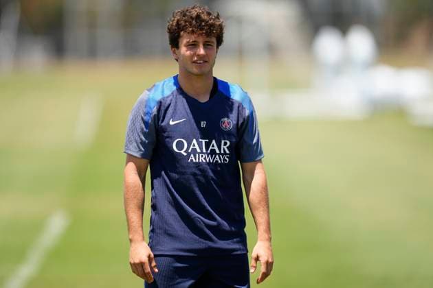 Paris Saint-Germain FC Training Session And press conference, PK, Pressekonferenz - FIFA Club World Cup 2025 Joao Neves defensive midfield of PSG and Portugal during the training session ahead of their FIFA Club World Cup 2025 group B match between Paris Saint-Germain FC and Club Atletico de Madrid at Rose Bowl Stadium on June 14, 2025 in Pasadena, California. Pasadena California United States  Copyright: xJosexBretonx originalFilename:bretonhernandez-parissai250614_npsG8
