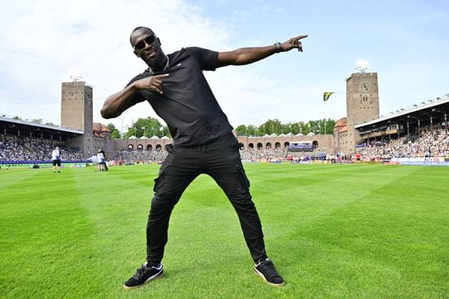 STOCKHOLM, SWEDEN 20250615 Usain Bolt during the Diamond League athletics gala at Stockholm Stadium, Sweden June 15, 2025. STOCKHOLM SWEDEN x10030x