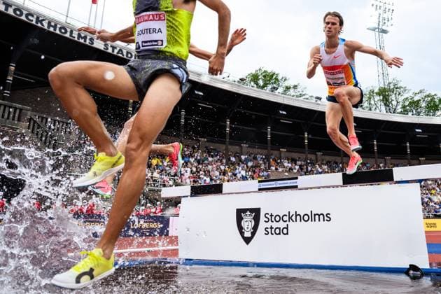 250615 Vidar Johansson of Sweden competes in men™s 3000 meter steeplechase during Bauhaus-galan, part of the Diamond League series, June 15, 2025 in Stockholm. Photo: Joel Marklund BILDBYRAN kod JM SH0634 bbeng friidrott athletics friidrett diamond league bauhaus-galan stockholm Copyright: JOELxMARKLUND BB250615JM024
