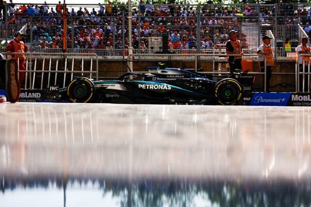 F1 - CANADIAN GRAND PRIX 2025 12 KIMI ANTONELLI Andrea (ita), Mercedes AMG F1 Team W16, action during the Formula 1 Pirelli Grand Prix du Canada 2025, 10th round of the 2025 FIA Formula One World Championship, WM, Weltmeisterschaft from June 14 to 16, 2025 on the Circuit Gilles Villeneuve, in MontrÃ al, Canada - MontrÃ alCanada  Copyright: xDPPIx