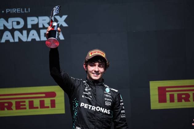 F1 - CANADIAN GRAND PRIX 2025 KIMI ANTONELLI Andrea (ita), Mercedes AMG F1 Team W16, portrait podium during the Formula 1 Pirelli Grand Prix du Canada 2025, 10th round of the 2025 FIA Formula One World Championship, WM, Weltmeisterschaft from June 14 to 16, 2025 on the Circuit Gilles Villeneuve, in MontrÃ al, Canada - MontrÃ alCanada  Copyright: xEricxAlonsox