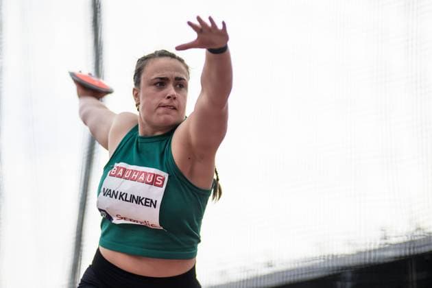 250615 Jorinde van Klinken of Netherlands competes in women™s discus throw during Bauhaus-galan, part of the Diamond League series, June 15, 2025 in Stockholm. Photo: Joel Marklund BILDBYRAN kod JM SH0634 bbeng friidrott athletics friidrett diamond league bauhaus-galan stockholm diskus dam Copyright: JOELxMARKLUND BB250615JM164