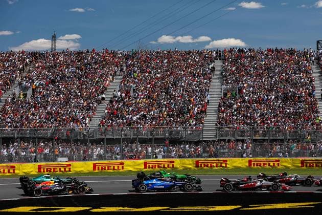 F1 - CANADIAN GRAND PRIX 2025 Start of the race the group during the Formula 1 Pirelli Grand Prix du Canada 2025, 10th round of the 2025 FIA Formula One World Championship, WM, Weltmeisterschaft from June 14 to 16, 2025 on the Circuit Gilles Villeneuve, in MontrÃ al, Canada - MontrÃ alCanada  Copyright: xEricxAlonsox