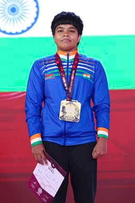Wrestling U23 Asian Championships Podium 50kg WW - Gold: Priyanshi Prajapat (IND)