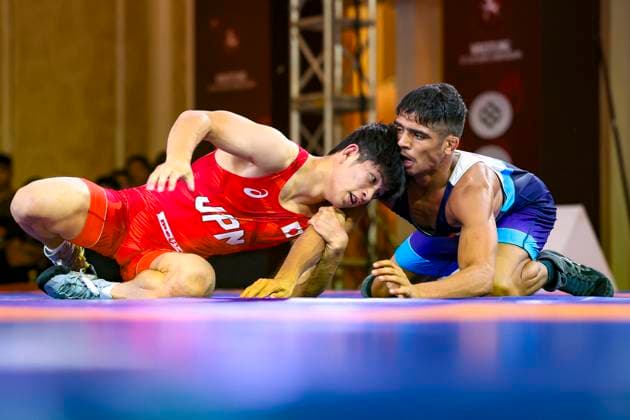 Wrestling U17, U 17 Asian Championships 55kg FS - Yamato Furusawa (JPN) df. Nishant Nishant (IND)