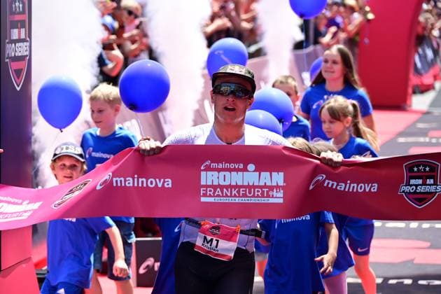 Bilder des Jahres 2025, Sport 06 Juni Sport Bilder des Tages 29.06.2025 xkhx Frankfurt am Main Ironman European Championship, EM, Europameisterschaft 2025, Radfahren Marathon Sieger M1 Kristian Blummenfelt (NOR)