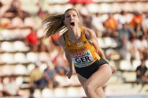 Bilder des Jahres 2025, Sport 06 Juni Sport Themen der Woche KW26 Sport Bilder des Tages Leichtathletik, athletics, Team Europameisterschaften, European Team Championships Super League 2025 ,1. Div Vallehermoso Stadium Madrid , 27.06.-29.06.2025 Hochsprung Frauen High Jump Women, Imke Onnen Deutschland,