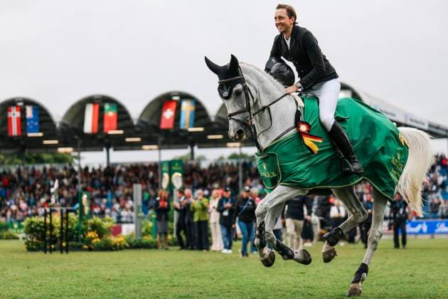 CHIO Aachen 2025; 06.07.2025 Martin Fuchs auf Leone Jei beim beim Rolex Grand Prix, der Große Preis von Aachen am 06.07.2025 beim CHIO Aachen 2025 auf dem CHIO Gelände Copyright: xBEAUTIFULxSPORTS Freisenx