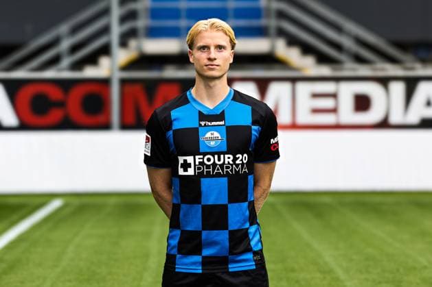Anton Bäuerle, SC Paderborn - 2. Fussball Bundesliga Porträttermin 2. BL 2025 2026 offizieller Fototermin SC Paderborn in der Home Deluxe Arena in Paderborn - Porträt, Portrait, Einzelbild, Deutschland, Fussball, Maenner, GER, 11.07.2025