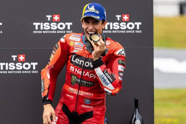 MotoGP 2025, 11. Lauf, Sachsenring MotoGP, 11. Lauf, Sachsenring, Liqui Moly Grand Prix of Germany, Hohenstein-Ernstthal, 10.- 13. Juli 2025, Podium: Race winner Marc Marquez, Ducati Team.